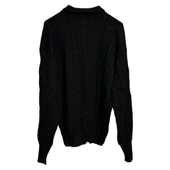 Robert Peritz Polo Sweater Wool Black Size Large New With Tags Bullocks 1980s - Picture 4 of 6